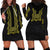 Philippines Polynesian Floral Pattern Hoodie Dress With Barong Tagalog Black Style