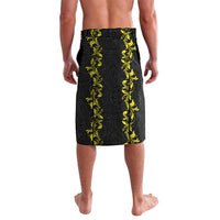 Philippines Polynesian Floral Pattern Lavalava With Barong Tagalog Black Style LT03 - Polynesian Pride