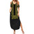 Philippines Polynesian Floral Pattern Summer Maxi Dress With Barong Tagalog Black Style