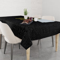 Philippines Polynesian Floral Pattern Tablecloth With Barong Tagalog Black Style