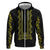 Philippines Polynesian Floral Pattern Zip Hoodie With Barong Tagalog Black Style