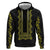 Philippines Polynesian Floral Pattern Zip Hoodie With Barong Tagalog Black Style
