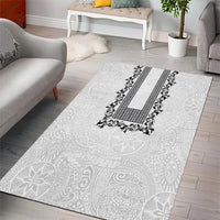 Philippines Polynesian Floral Pattern Area Rug With Barong Tagalog White Style
