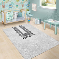 Philippines Polynesian Floral Pattern Area Rug With Barong Tagalog White Style