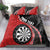 Personalised New Zealand Darts Bedding Set Koru Tribal Tattoo and Silver Fern Maori Pattern Red Color