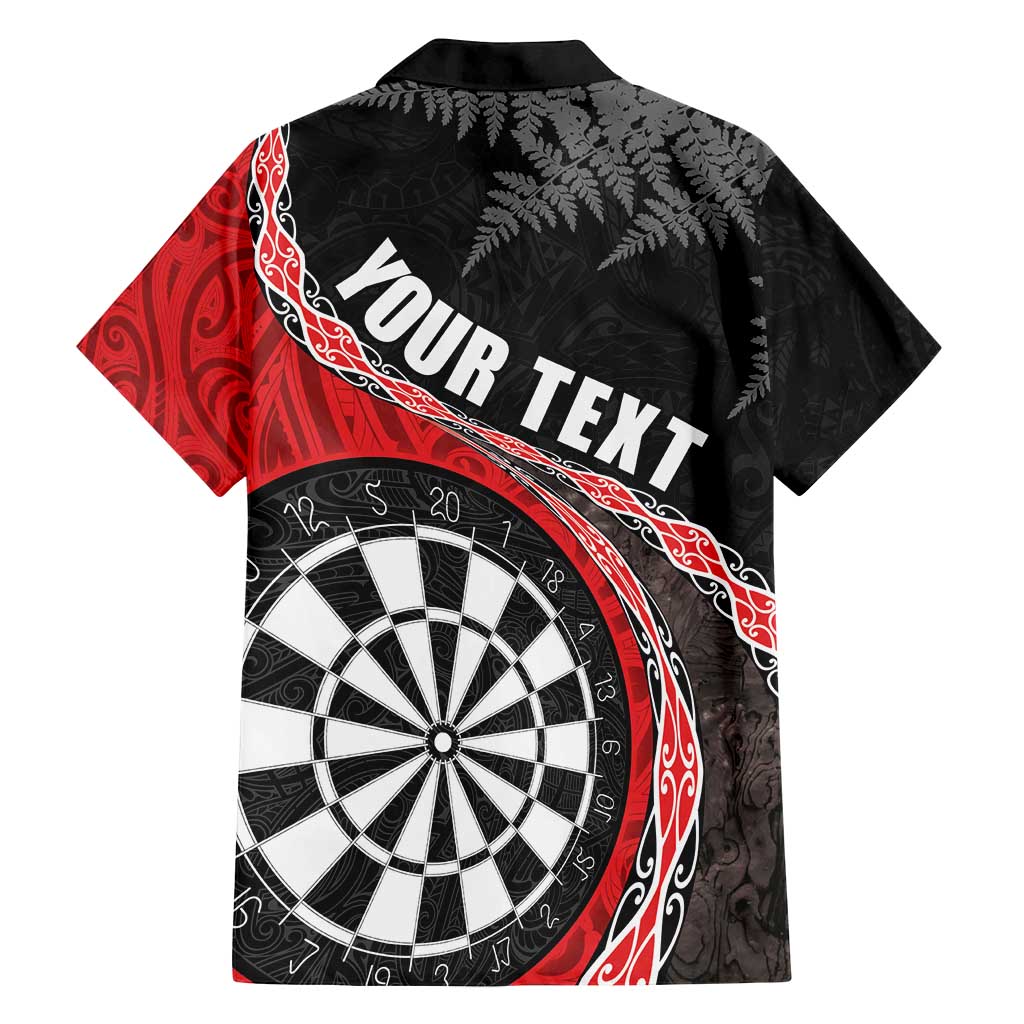 Personalised New Zealand Darts Family Matching Tank Maxi Dress and Hawaiian Shirt Koru Tribal Tattoo and Silver Fern Maori Pattern Red Color