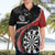 Personalised New Zealand Darts Hawaiian Shirt Koru Tribal Tattoo and Silver Fern Maori Pattern Red Color