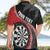 Personalised New Zealand Darts Hawaiian Shirt Koru Tribal Tattoo and Silver Fern Maori Pattern Red Color