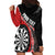 Personalised New Zealand Darts Hoodie Dress Koru Tribal Tattoo and Silver Fern Maori Pattern Red Color