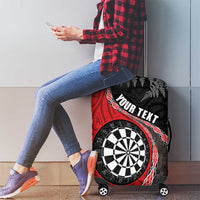 Personalised New Zealand Darts Luggage Cover Koru Tribal Tattoo and Silver Fern Maori Pattern Red Color LT03 - Polynesian Pride