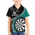 Personalised New Zealand Darts Hawaiian Shirt Koru Tribal Tattoo and Silver Fern Maori Pattern Teal Color