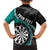 Personalised New Zealand Darts Hawaiian Shirt Koru Tribal Tattoo and Silver Fern Maori Pattern Teal Color