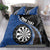 Personalised New Zealand Darts Bedding Set Koru Tribal Tattoo and Silver Fern Maori Pattern Blue Color