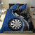 Personalised New Zealand Darts Bedding Set Koru Tribal Tattoo and Silver Fern Maori Pattern Blue Color