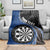 Personalised New Zealand Darts Blanket Koru Tribal Tattoo and Silver Fern Maori Pattern Blue Color