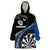 Personalised New Zealand Darts Wearable Blanket Hoodie Koru Tribal Tattoo and Silver Fern Maori Pattern Blue Color