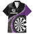 Personalised New Zealand Darts Hawaiian Shirt Koru Tribal Tattoo and Silver Fern Maori Pattern Purple Color