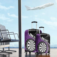Personalised New Zealand Darts Luggage Cover Koru Tribal Tattoo and Silver Fern Maori Pattern Purple Color LT03 - Polynesian Pride