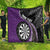 Personalised New Zealand Darts Quilt Koru Tribal Tattoo and Silver Fern Maori Pattern Purple Color