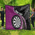 Personalised New Zealand Darts Quilt Koru Tribal Tattoo and Silver Fern Maori Pattern Pink Color