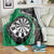 Personalised New Zealand Darts Blanket Koru Tribal Tattoo and Silver Fern Maori Pattern Green Color