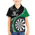 Personalised New Zealand Darts Family Matching Off Shoulder Maxi Dress and Hawaiian Shirt Koru Tribal Tattoo and Silver Fern Maori Pattern Green Color