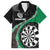 Personalised New Zealand Darts Hawaiian Shirt Koru Tribal Tattoo and Silver Fern Maori Pattern Green Color