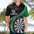 Personalised New Zealand Darts Hawaiian Shirt Koru Tribal Tattoo and Silver Fern Maori Pattern Green Color