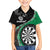 Personalised New Zealand Darts Hawaiian Shirt Koru Tribal Tattoo and Silver Fern Maori Pattern Green Color