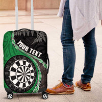 Personalised New Zealand Darts Luggage Cover Koru Tribal Tattoo and Silver Fern Maori Pattern Green Color LT03 Green - Polynesian Pride