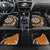 Personalised New Zealand Darts Car Mats Koru Tribal Tattoo and Silver Fern Maori Pattern Orange Color