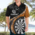 Personalised New Zealand Darts Hawaiian Shirt Koru Tribal Tattoo and Silver Fern Maori Pattern Orange Color