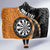 Personalised New Zealand Darts Hooded Blanket Koru Tribal Tattoo and Silver Fern Maori Pattern Orange Color