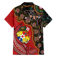 Tonga Ngatu and Australia Together Family Matching Long Sleeve Bodycon Dress and Hawaiian Shirt Polynesian Humpback Whale and Aboriginal Kangaroo LT03 - Polynesian Pride