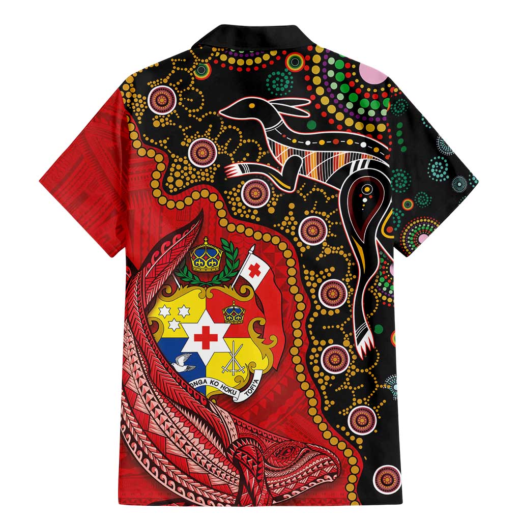 Tonga Ngatu and Australia Together Family Matching Mermaid Dress and Hawaiian Shirt Polynesian Humpback Whale and Aboriginal Kangaroo LT03 - Polynesian Pride