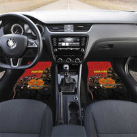 Personalised Papua New Guinea and Australia Together Car Mats Bird-of-paradise and Kangaroo with Aboriginal Pattern