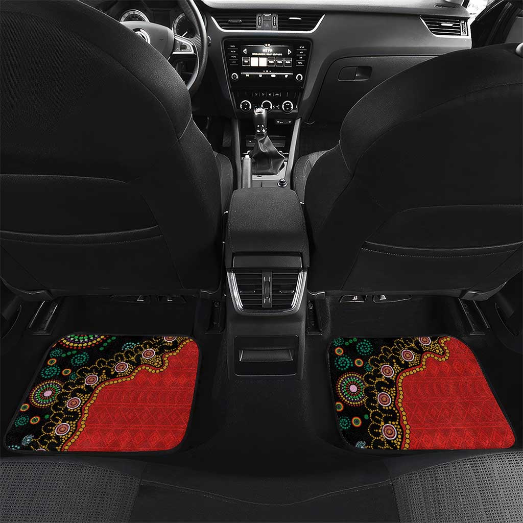 Personalised Papua New Guinea and Australia Together Car Mats Bird-of-paradise and Kangaroo with Aboriginal Pattern