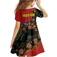 Personalised Papua New Guinea and Australia Together Family Matching Mermaid Dress and Hawaiian Shirt Bird-of-paradise and Kangaroo with Aboriginal Pattern