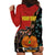 Personalised Papua New Guinea and Australia Together Hoodie Dress Bird-of-paradise and Kangaroo with Aboriginal Pattern