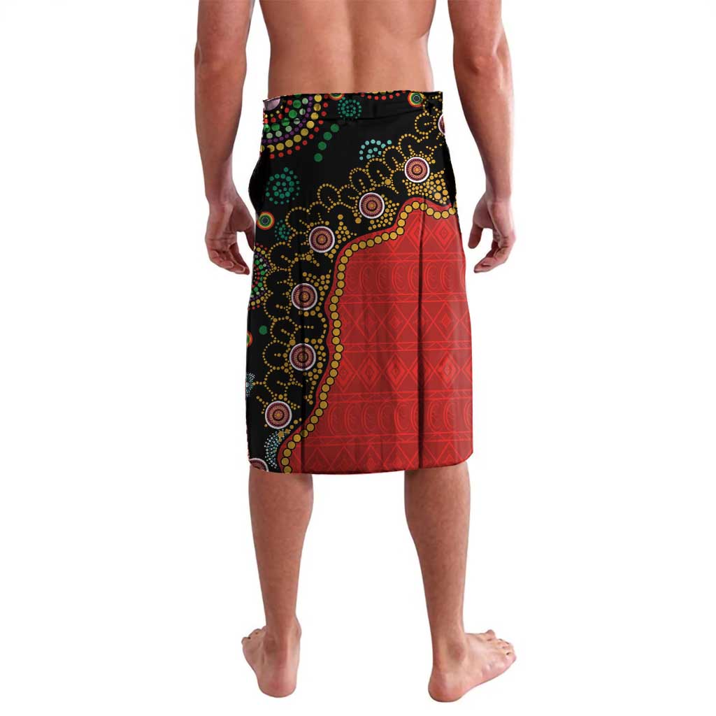 Personalised Papua New Guinea and Australia Together Lavalava Bird-of-paradise and Kangaroo with Aboriginal Pattern