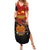 Personalised Papua New Guinea and Australia Together Summer Maxi Dress Bird-of-paradise and Kangaroo with Aboriginal Pattern