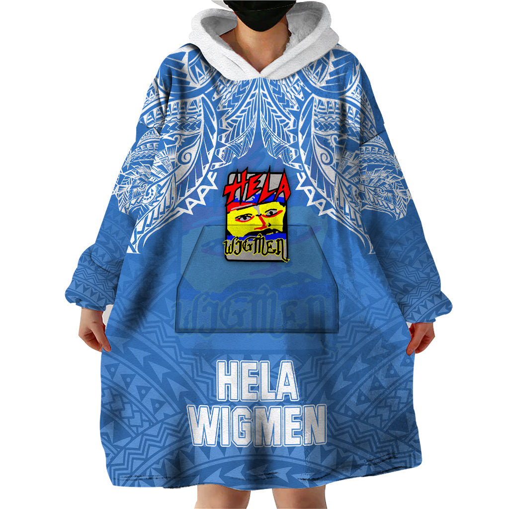 Custom Hela Wigmen Rugby Wearable Blanket Hoodie Papua New Guinea Polynesian Tattoo LT03 - Polynesian Pride
