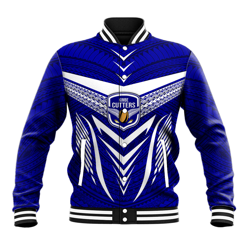Kimbe Cutters Rugby Baseball Jacket Papua New Guinea Polynesian Tattoo Blue Version LT03 Unisex Blue - Polynesian Pride