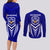 Kimbe Cutters Rugby Couples Matching Long Sleeve Bodycon Dress and Long Sleeve Button Shirts Papua New Guinea Polynesian Tattoo Blue Version LT03 - Polynesian Pride