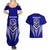 Kimbe Cutters Rugby Couples Matching Summer Maxi Dress and Hawaiian Shirt Papua New Guinea Polynesian Tattoo Blue Version LT03 - Polynesian Pride