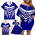 Kimbe Cutters Rugby Family Matching Off Shoulder Short Dress and Hawaiian Shirt Papua New Guinea Polynesian Tattoo Blue Version LT03 - Polynesian Pride