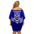 Kimbe Cutters Rugby Family Matching Off Shoulder Short Dress and Hawaiian Shirt Papua New Guinea Polynesian Tattoo Blue Version LT03 - Polynesian Pride