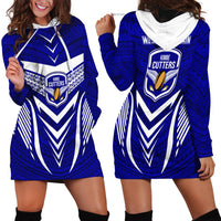 Kimbe Cutters Rugby Hoodie Dress Papua New Guinea Polynesian Tattoo Blue Version LT03 - Polynesian Pride