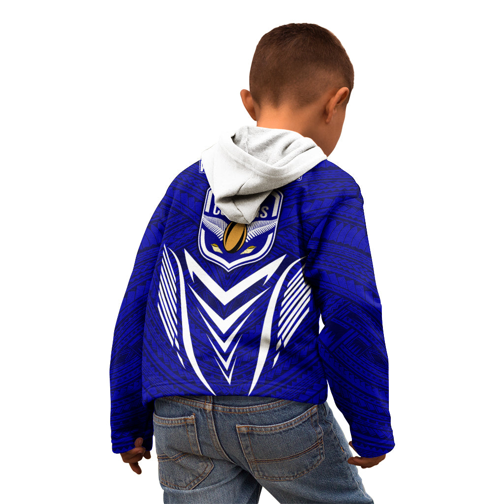 Kimbe Cutters Rugby Kid Hoodie Papua New Guinea Polynesian Tattoo Blue Version LT03 - Polynesian Pride