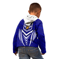 Kimbe Cutters Rugby Kid Hoodie Papua New Guinea Polynesian Tattoo Blue Version LT03 - Polynesian Pride